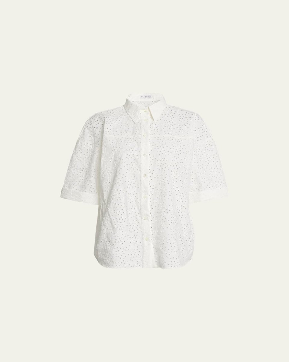 Sangallo Lace Button-Front Blous